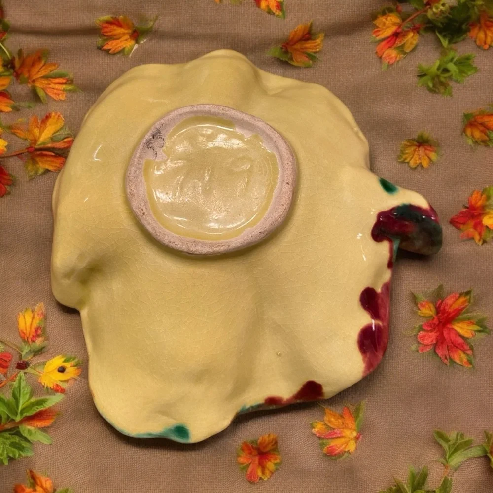 Vtg California Originals 719 Leaf Dishes Pair Mid Century Art Pottery Set